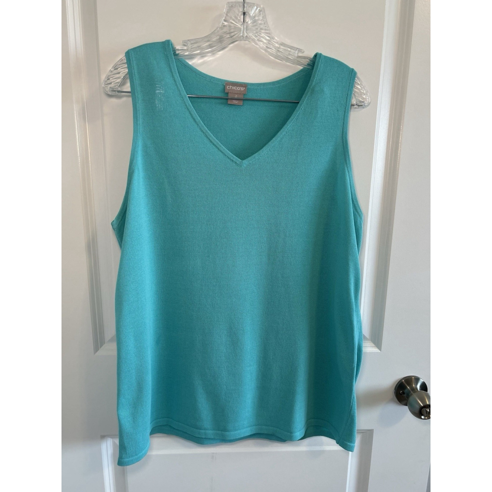 Chico's Cardigan & Shell Twinset Spring Green Lightweight Sz 2 Large - Picture 10 of 16